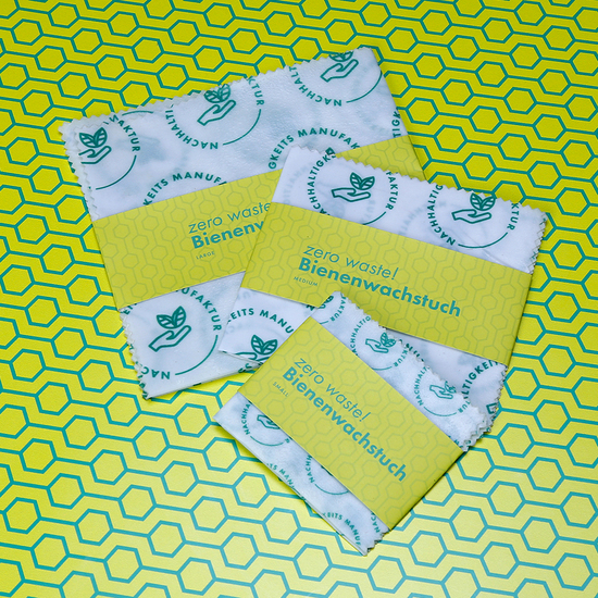 Bienenwachstuch L mit Banderole Wabi