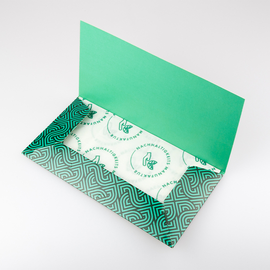 Bienenwachstuch M mit DIN Lang Karte Wabi