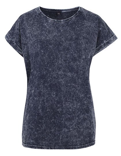 Ladies` Acid Washed Extended Shoulder Tee