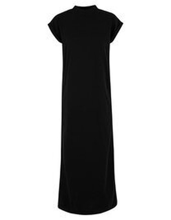 Build Your Brand Ladies Sorona® Long Extended Shoulder Dress