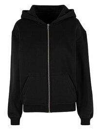 Build Your Brand Ladies Loose Fit Zip Hoody