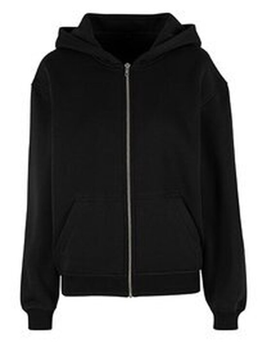 Build Your Brand Ladies Loose Fit Zip Hoody
