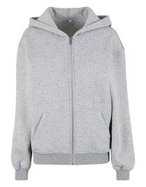 Build Your Brand Ladies Loose Fit Zip Hoody