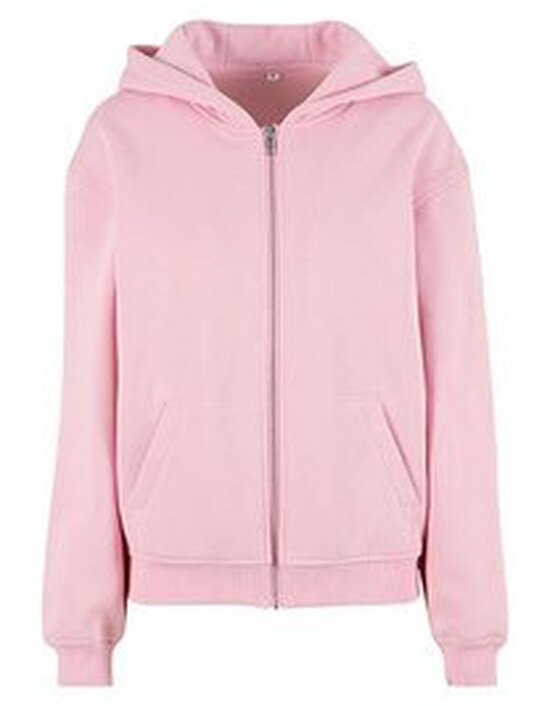 Build Your Brand Ladies Loose Fit Zip Hoody
