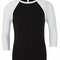 Unisex 3 / 4 Sleeve Baseball T-Shirt