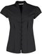 Tailored Fit Poplin Contintental Blouse Mandarin Collar Cap Sleeve