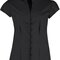 Tailored Fit Poplin Contintental Blouse Mandarin Collar Cap Sleeve