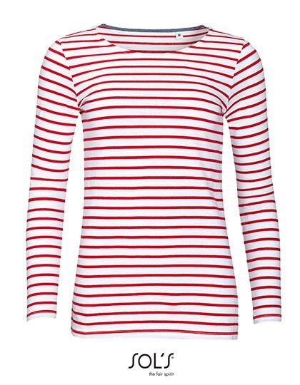 Women`s Long Sleeve Striped T-Shirt Marine