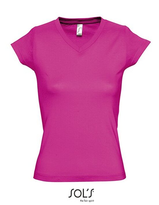 Ladies` V-Neck-T-Shirt Moon