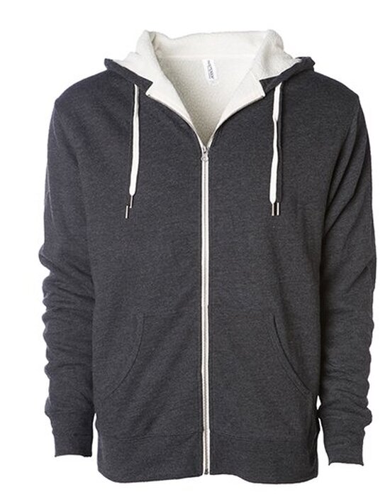 Unisex Sherpa Lined Zip Hooded Jacket