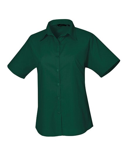 Ladies` Poplin Short Sleeve Blouse
