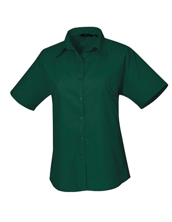 Ladies` Poplin Short Sleeve Blouse
