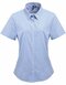 Ladies` Microcheck (Gingham) Short Sleeve Cotton Shirt