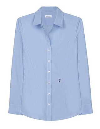 Women`s Blouse Slim Fit Check/Stripes Longsleeve
