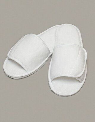 Open Toe Slipper With Hook and Loop Fastening
