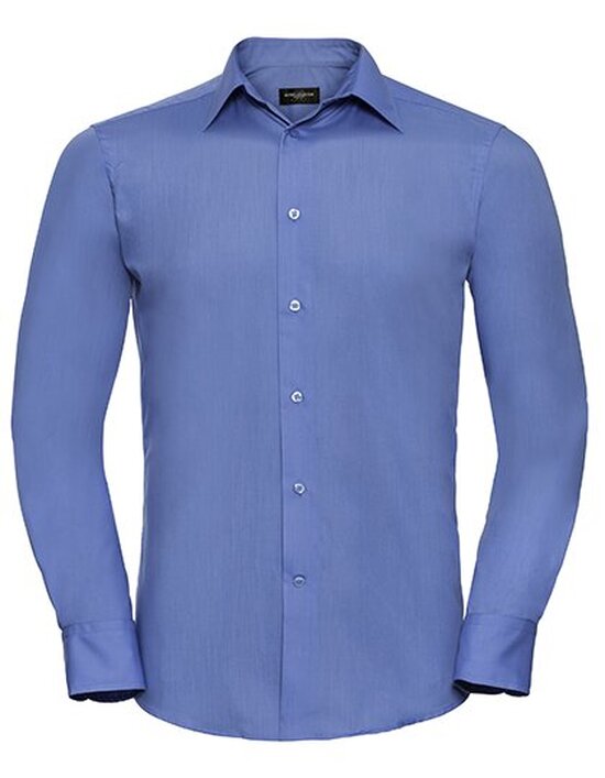 Men`s Long Sleeve Tailored Polycotton Poplin Shirt