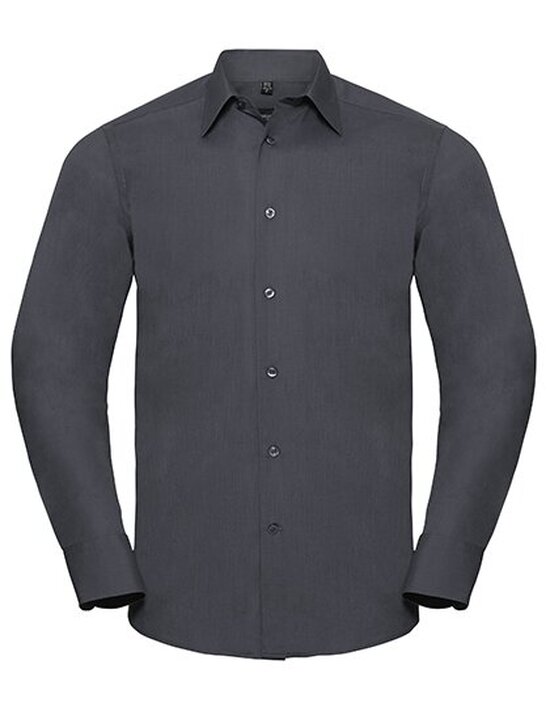 Men`s Long Sleeve Tailored Polycotton Poplin Shirt