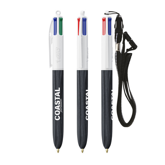 BIC® 4 Colours® Wood Style with Lanyard