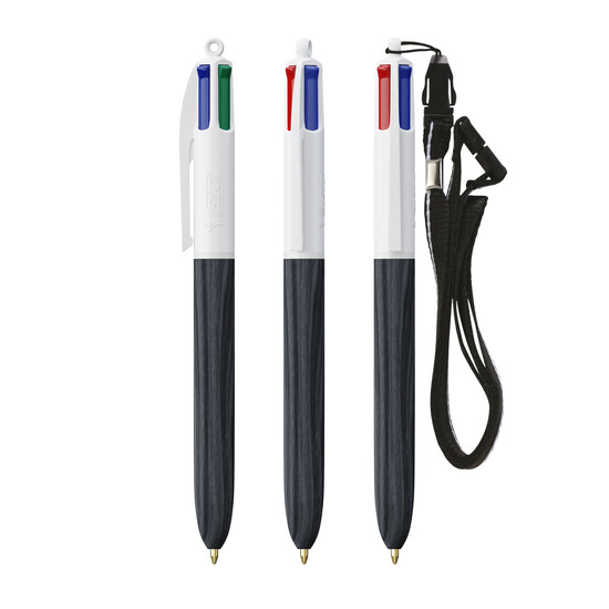 BIC® 4 Colours® Wood Style with Lanyard