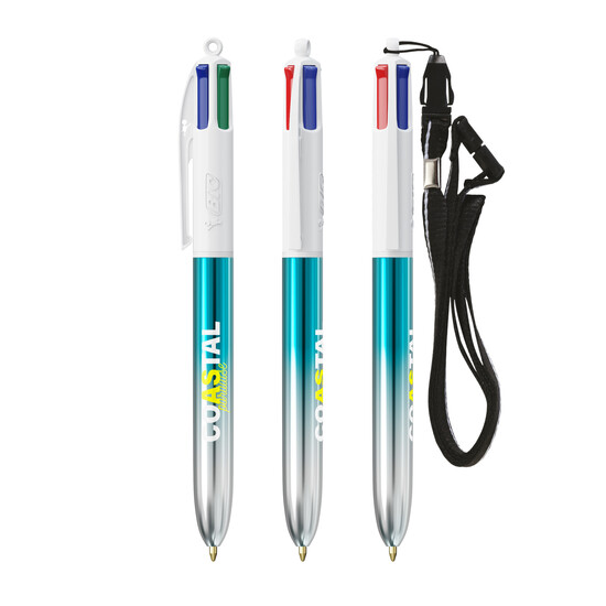 BIC® 4 Colours® Bicolor + Umhängeband