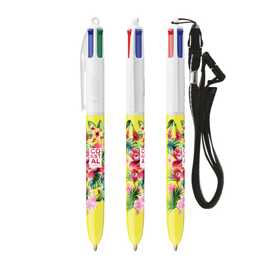 BIC® 4 Colours Kugelschreiber + Umhängeband