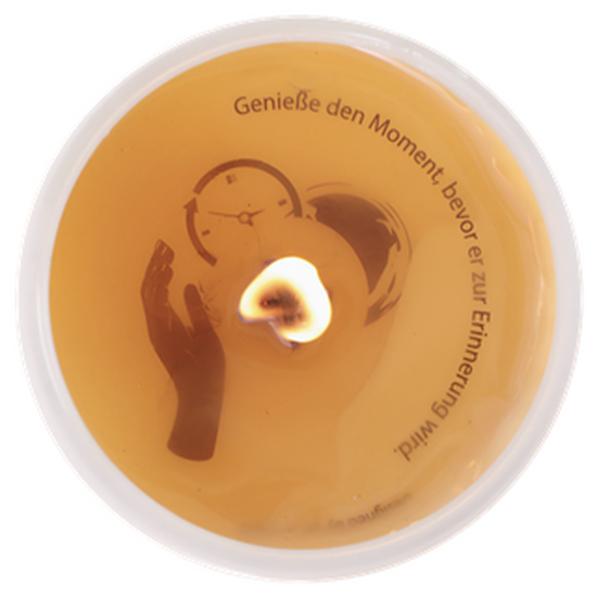 Santalina Glückskerze mit Botschaft