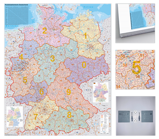 Deutschland Postleitzahlenkarte Pinnkarte